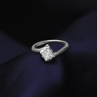 Kyra Radiant Princess-Cut Silver Ring