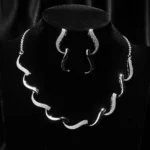 Kyra Glamorous Silver Necklace Set 1 3 22 1