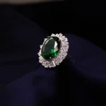 Kyra Emerald Elite Silver Ring 3 1 5 3