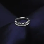 Kyra Two Layer Drop Challa Silver Ring 1 1 8