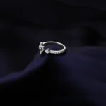 Kyra Little Heart Front Adjustable Silver Ring 2 1 8 2