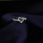 Kyra Little Heart Front Adjustable Silver Ring 1 3 6 1 2