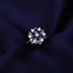 Kyra Blue Flower Rolling Silver Ring 1 3 7 1 2