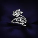 Kyra Flower Statement Silver Ring 1 3 7 7