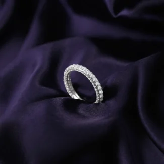 Kyra White Layer Challa Silver Ring