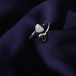 Kyra Love Front Adjustable Silver Ring 1 4 36