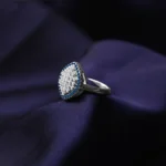 Kyra Blue Oval Silver Ring 1 4 6 1
