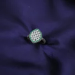 Kyra Green Dia Silver Ring 4 4 7 1